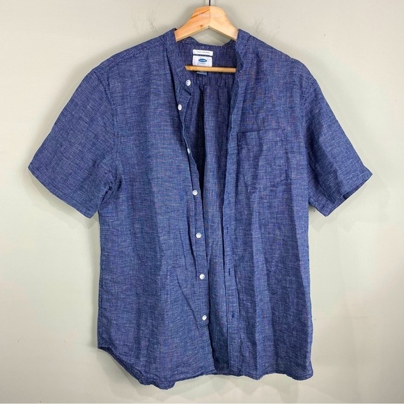 Old Navy: Men's Slim Fit Casual Full Button Up Down Print T-Shirt Top Size Large - Picture 1 of 5